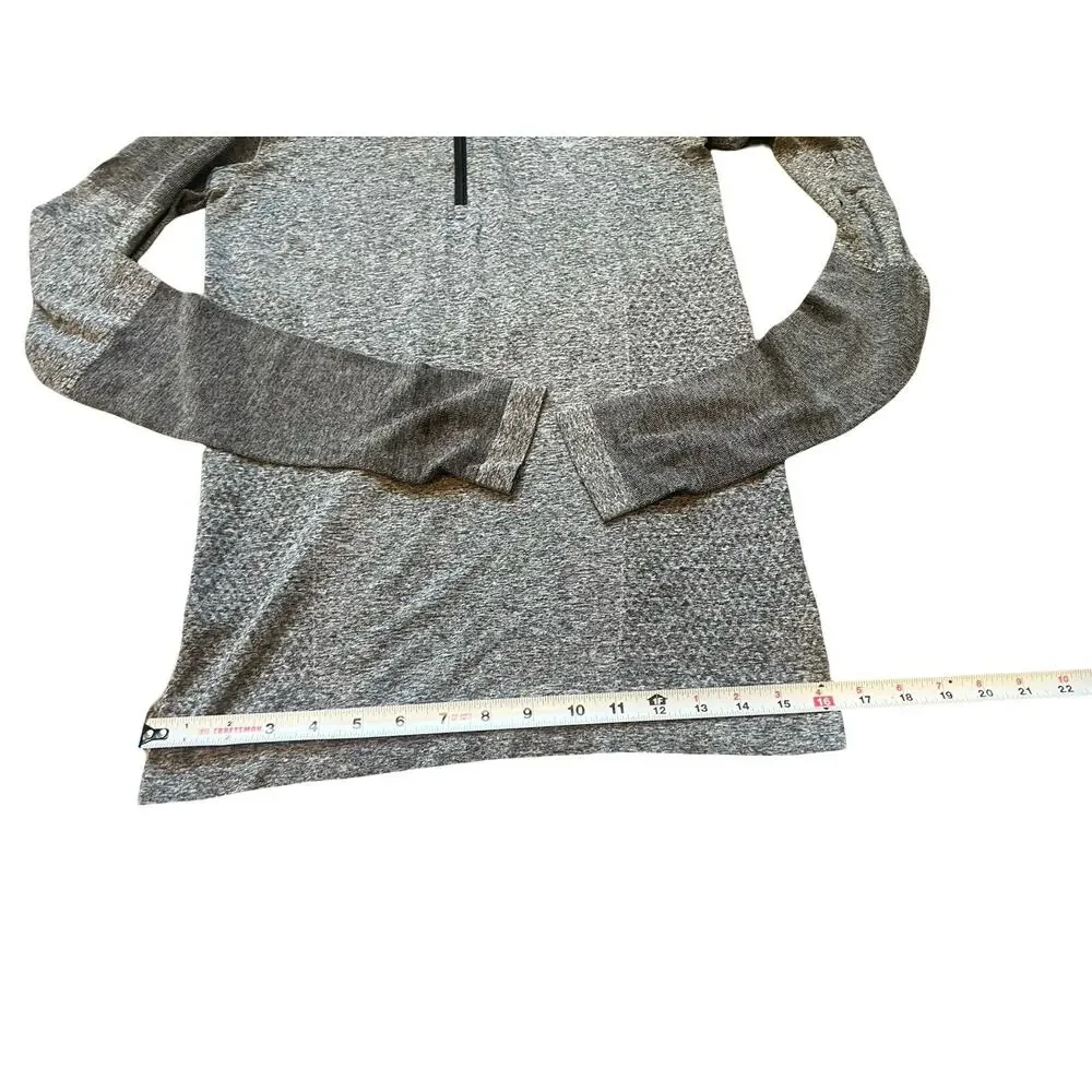 Nike Running Quarter Zip Pullover Womens Medium Gray Long Sleeve Active Top